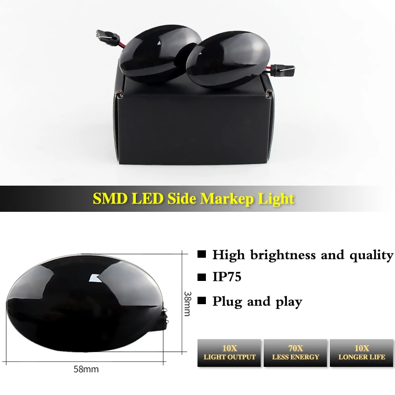For Ford Fiesta MK3 MK4 KA Mondeo Transit Tourneo Mazda LED Dynamic Side Marker Turn Signal Light Sequential Blinker