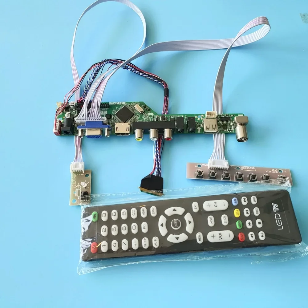 Kit de condutor remoto vga compatível com hdmi, tv lcd, painel lvds 40 pinos, tela de 14 polegadas, compatível com hdmi