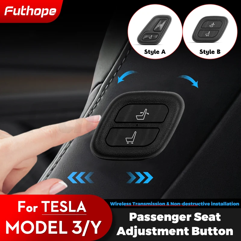 Futhope Copilot Seat Adjustment Wireless Switch Buttons for Tesla Model3 Model Y 2021-2024 Co-pilot Remote Control Upgrade Refit