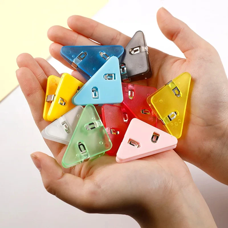 20Pcs Creative Triangle Clips Bill Clip Book Paper Corner Binder Clip for Desk Storage Shelf Office Stationery Desktop Organizer