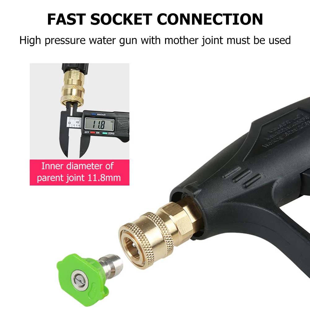 

5pcs Washer Snow Foam Spray Nozzle High Pressure 2.5 GPM 0-40 Degree 3600 PSI/250 BAR Lance Spray Nozzle Tip 5 Colors