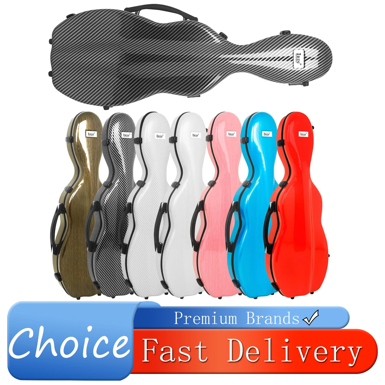 IRIN Violin Case VB-50 Carbon Fiber Violin Box High Quality Lightweight Soft Sturdy Composite Material Double Shoulder Strap Bag