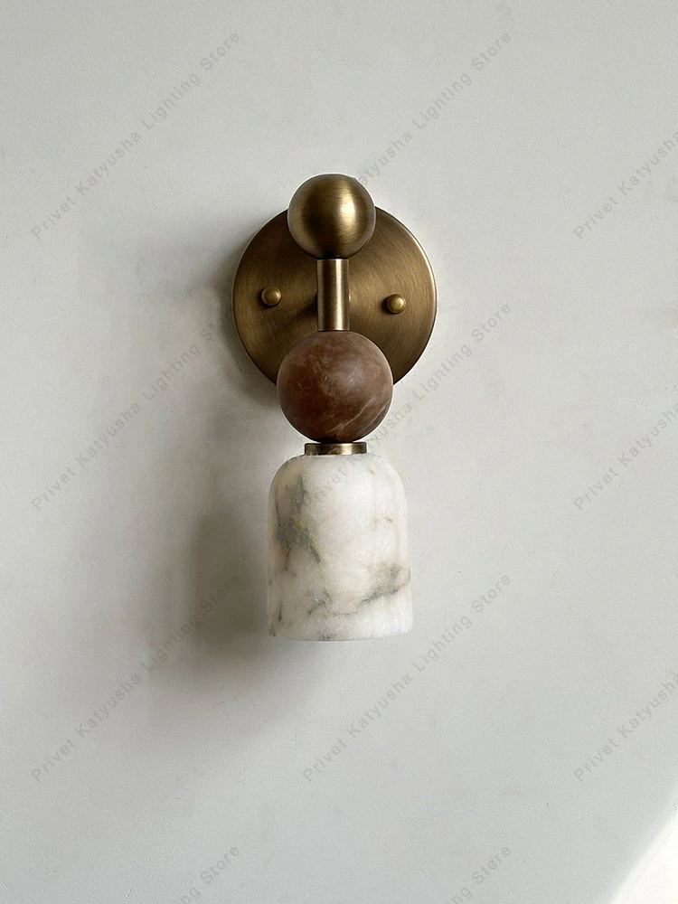 Elevate Your Hallway Entrance with This Marble Wall Light, Decoration Living Room Aabaster Wall Sconce Lamps Luxury