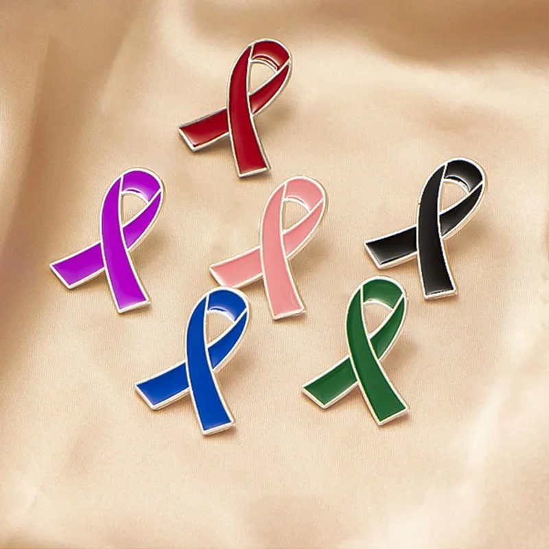 Pink Heart Ribbon Enamel Pins Custom Breast Cancer Prevention Awareness Badge Lapel Badges Jewelry Gift Souvenir