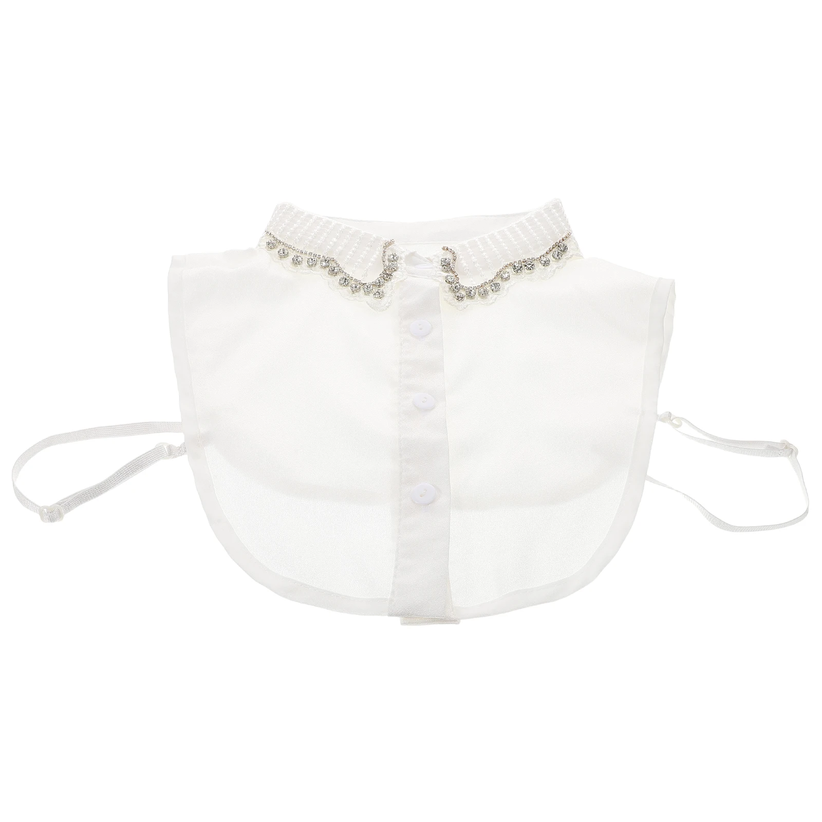 

Fake For Women Dickey Detachable Rhinestone Shirt Half False Chiffon Removable Stylish Spring Autumn Winter Wear