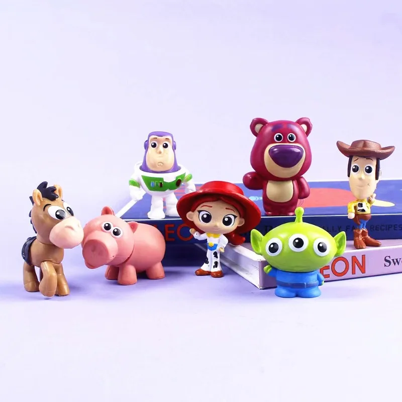 8pcs/set Anime Toys Story Woody Buzz Lightyear Cute Kawaii Action Figures Mini Dolls Kids Toy Model for Children Christmas Gifts