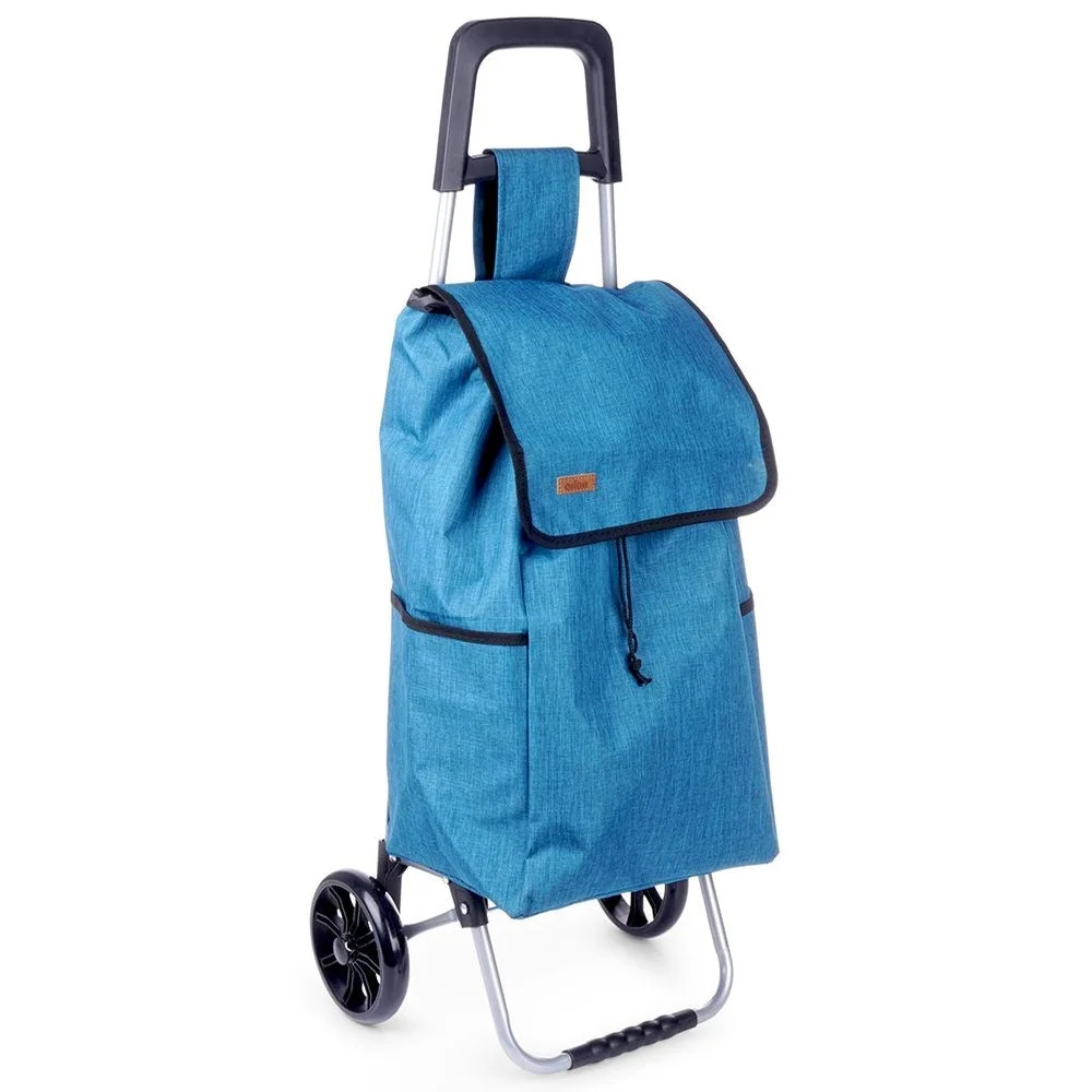 Trolley Met Boodschappentas Blauw 40 L