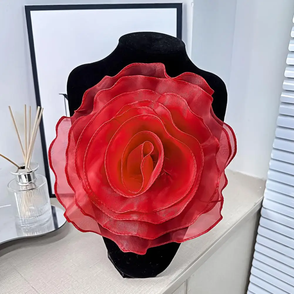 Mesh Rose Retro Floral Applique Fabric Corsage Brooch Corsage 3D Flower Applique Sweater Dress Blouse Wedding Clothes Decor