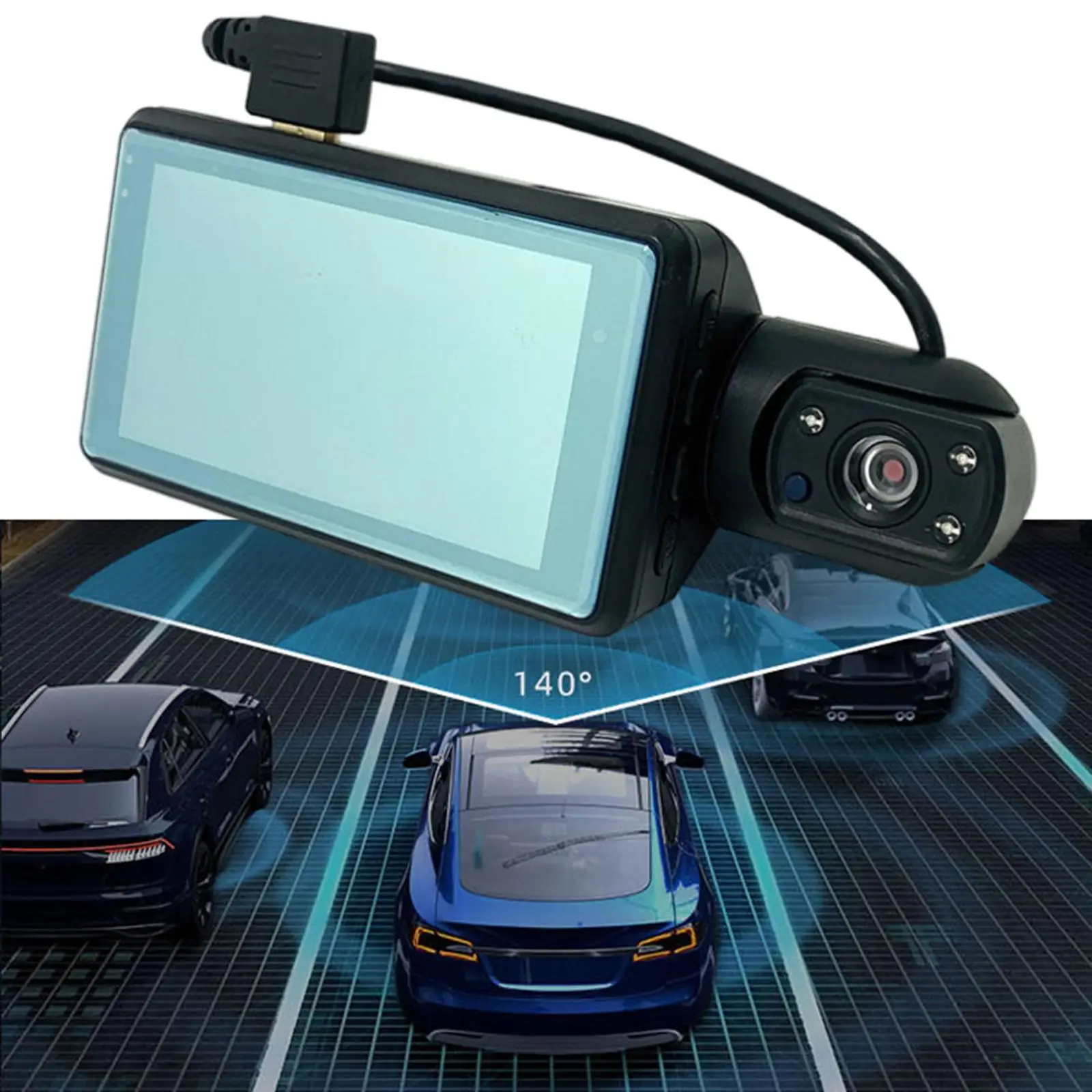 

Dual Lens Car cam Recorder with 360-Degree Rotating Lens with IR for Taxi