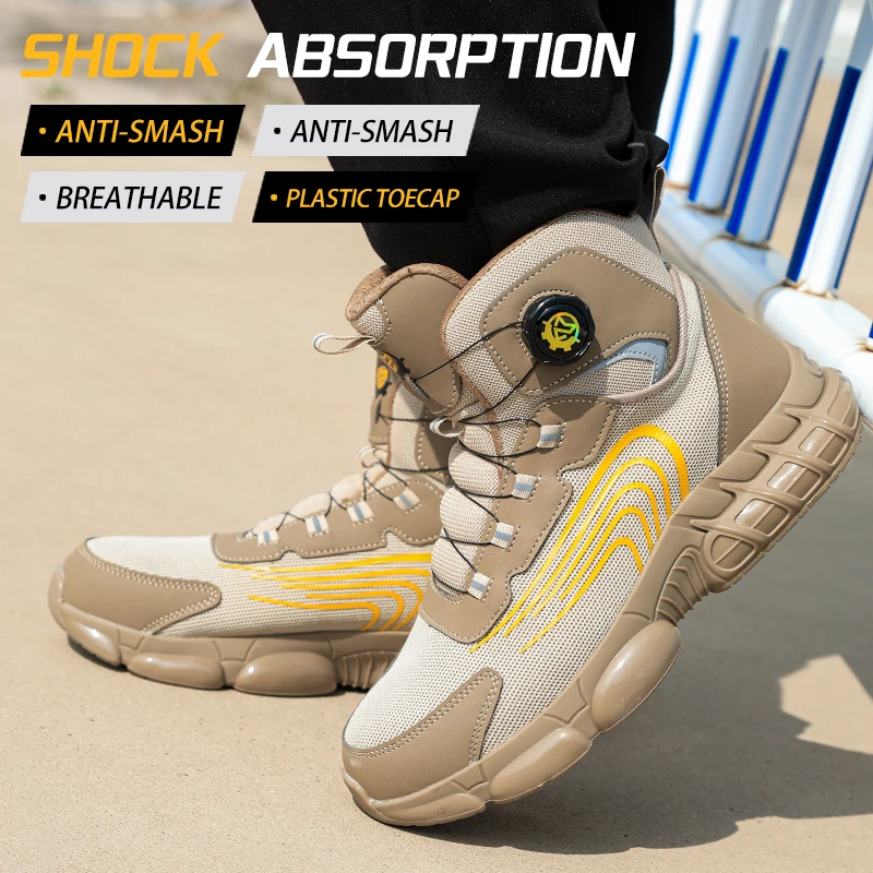 Lace-free Anti-smashing, Anti-puncture, Anti-slip Safety Shoes, Protective Shoes, Work Shoes, Industrial and Mining Boots