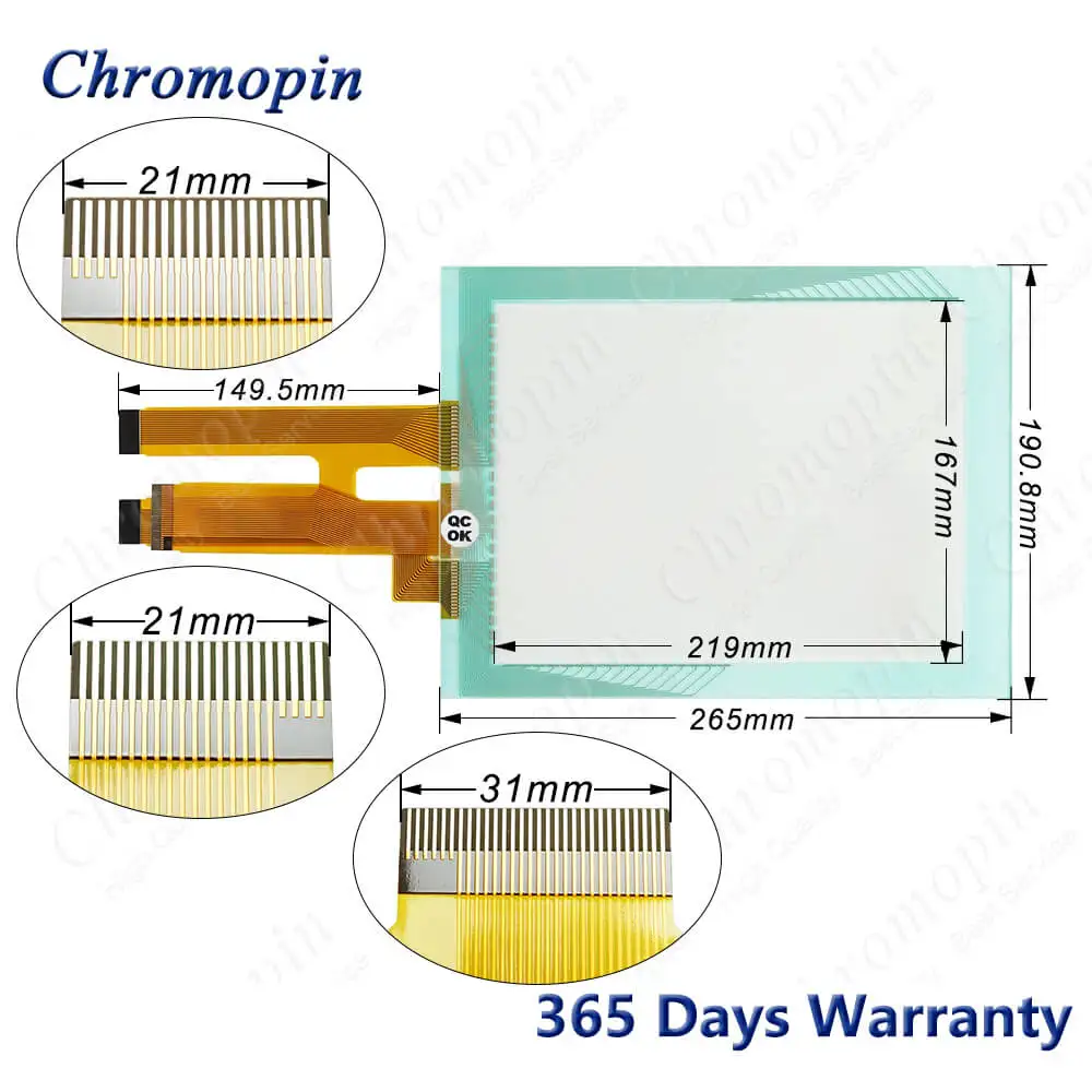 Touch Screen Panel Glass Digitizer for Pro-face GP-2500L 2980078-01 GP-2500T 3180021-01 Touchpad with Overlay (protective film)