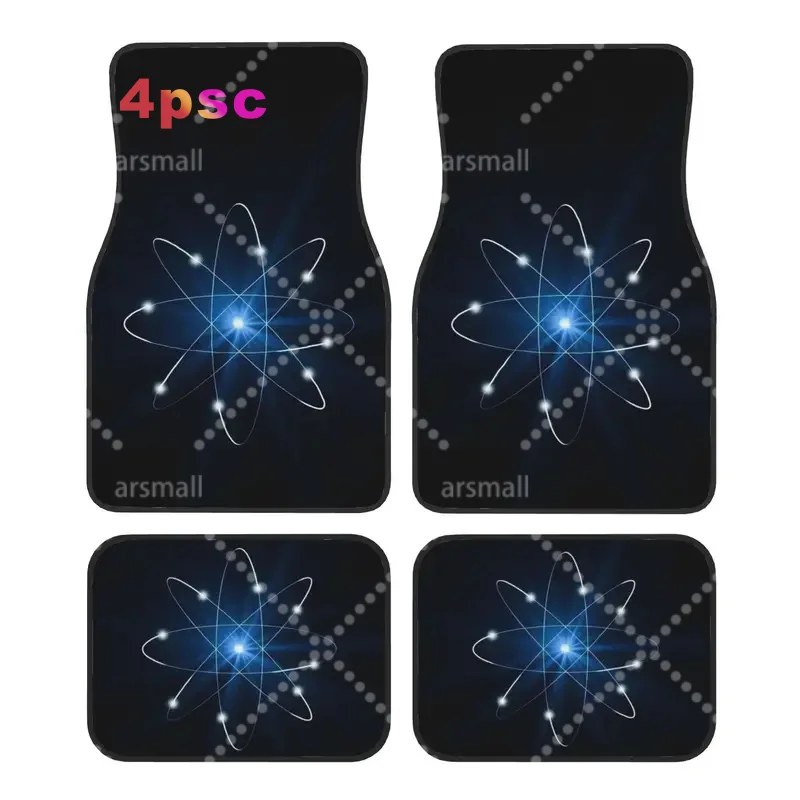 Set Of 4 Atomic Design High-Quality Car Floor Mats - Fits Most Vehicles, Easy To Clean Full Car Interior Additions
