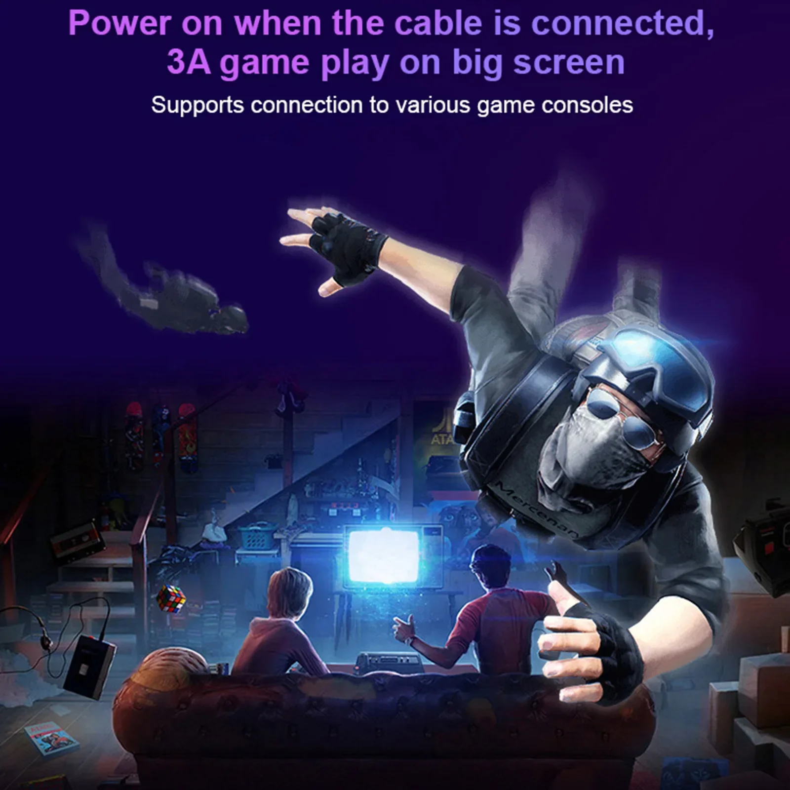 2026 E812 نظارات فيديو محمولة ثلاثية الأبعاد مثبتة على الرأس مع مدخل HD ثلاثي الأبعاد يستخدم في وحدة تحكم ألعاب PS4 PS5 Real