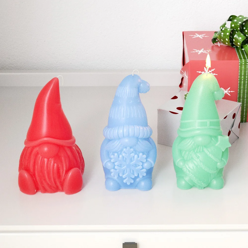 3D Neue Zwerg Umarmt Schneeflocke Weihnachtsbaum Kerze Silikon Form Santa Handwerk Gips Seife Harz Form Weihnachten Party Geschenk
