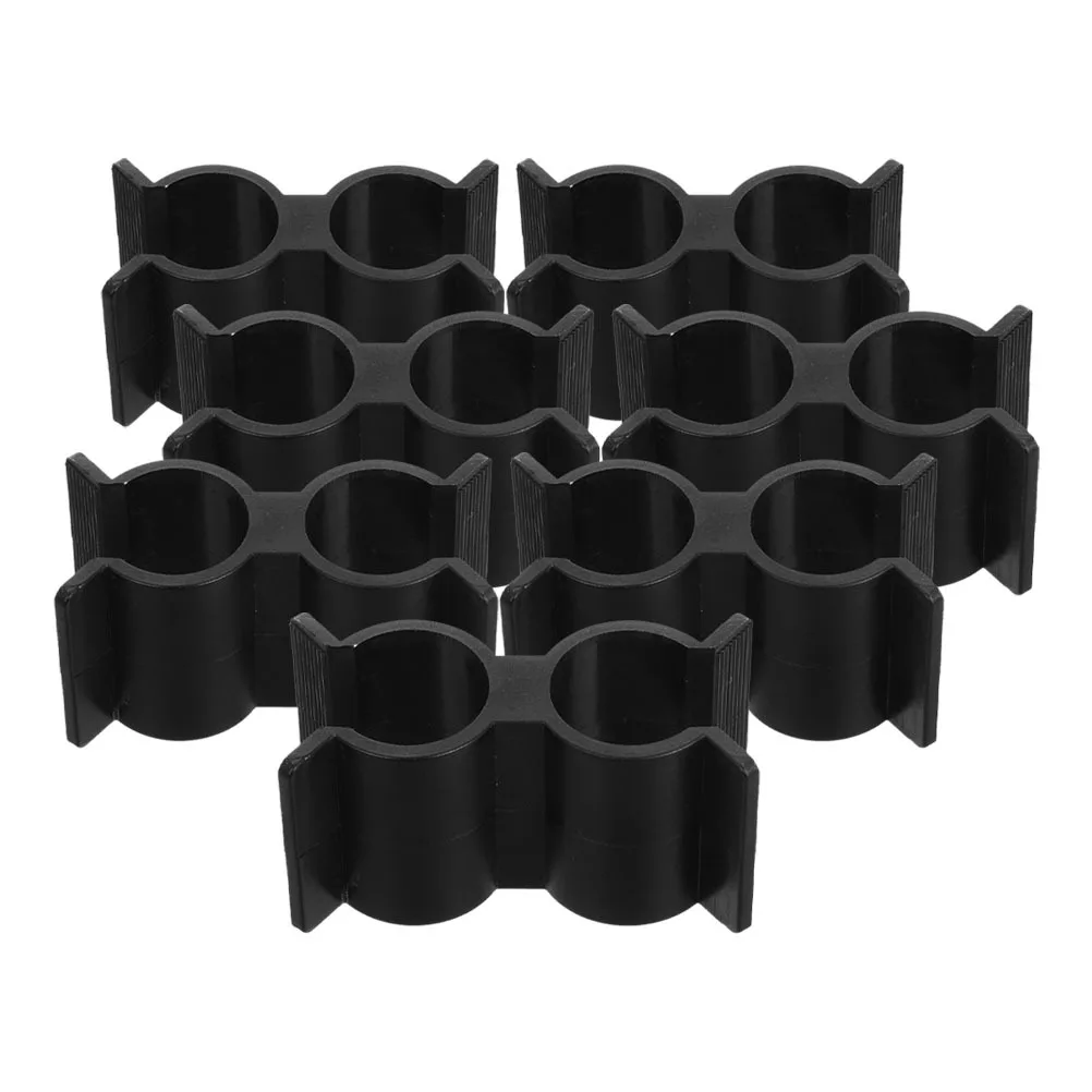 

7pcs Double Tube Clamps Black Nylon For Boat Rv Marine Yacht Accessories Dual Clamp Design Shelf Pole Connector Tube Linking