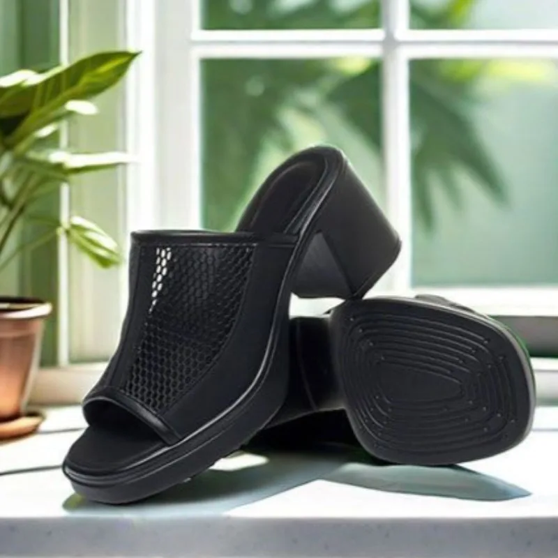 

Summer New Women Shoes Fashion Air Mesh High Heeled Sandals for Woman Comfort Vacation Casual Shoes Designer Shoes Zapatos Mujer