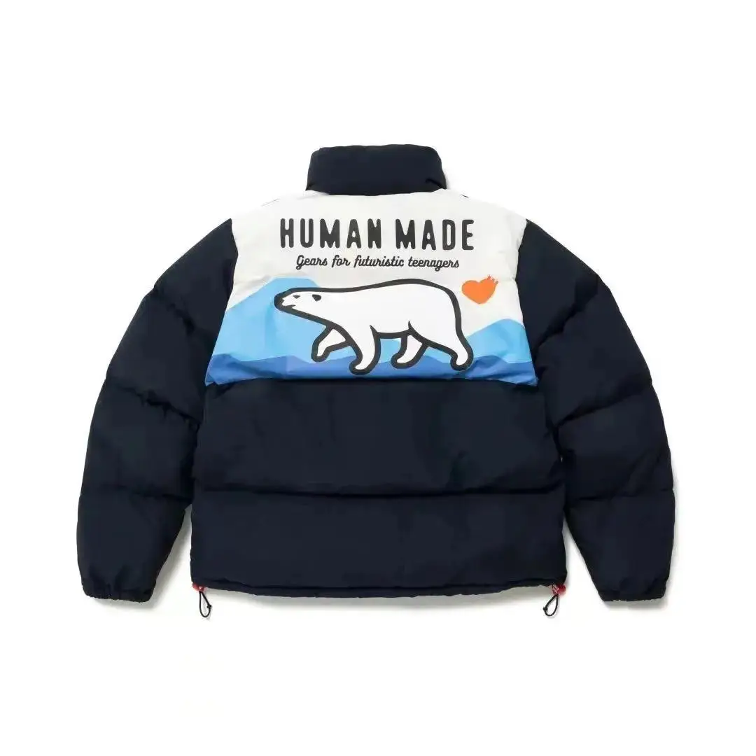 HUMAN MADE DOWN JACKET Walking Polar Bear Puffer Coat Warm Winter Outerwear