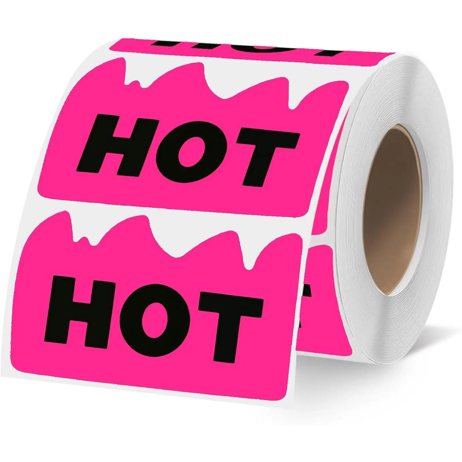 250Pcs 1.18*2in Irregular-Shaped Fluorescent Pink Hot-Selling Product Stickers, Convenience Store and Supermarket Hot-Selling Product Labels, Retail Store Hot-Selling Product Stickers, Personal Store Hot-Selling Product Labels 