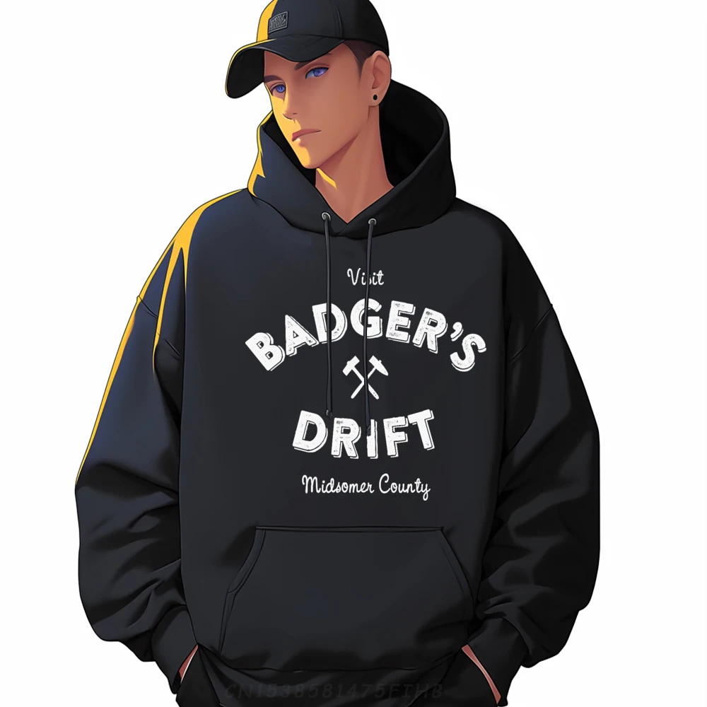 

Normal Printed Long Sleeve Hoodies Round Neck Female Sweatshirt Visit Badger Is Drift Midsomer Normal Retro Pullover