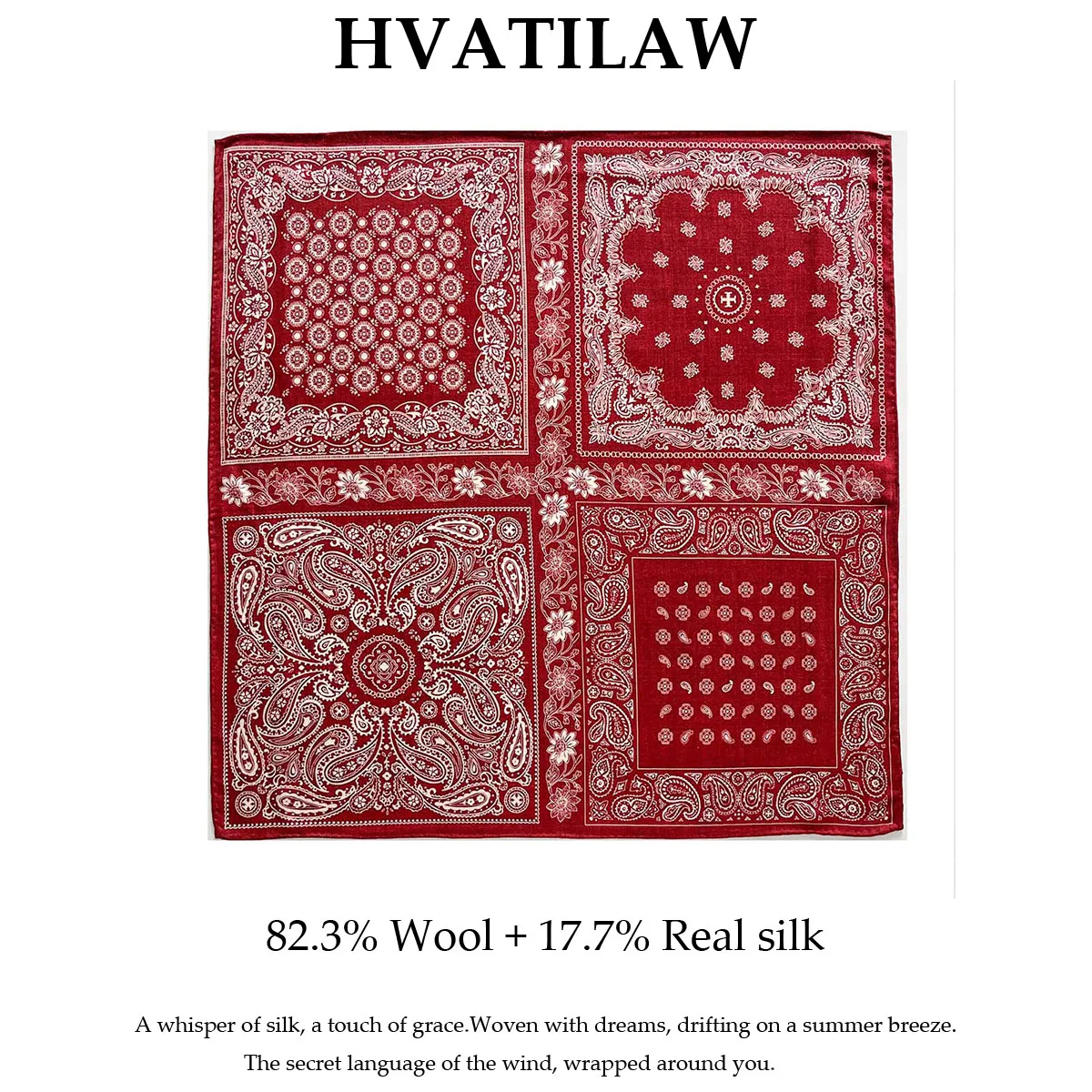 

100% Natural Silk Wool Scarf Paisley Wrap Shawl Luxury Women Bandana Hijab Headband Square Scarves Poncho Hairband Neckerchief