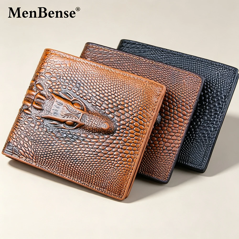 New Men Wallets High Quality Card Holder Crocodile Pattern Male Purses Photo Holder Simple Classic Men's Wallet Money Clip
