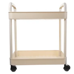 2-laags rolwagen Multifunctionele kleine kar met wielen Verplaatsbare boekenplankkarren Opbergwagen Ganizer Multi Tier Utility Cart On