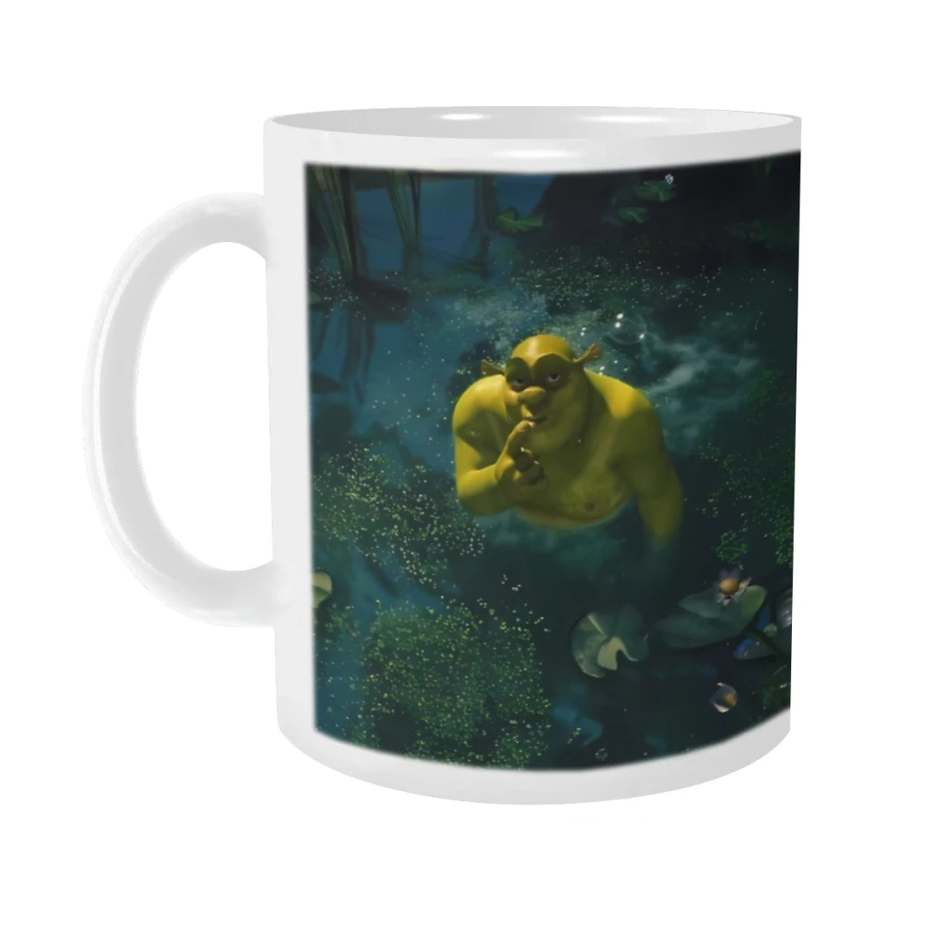 Shrek in Swamp Ceramics Coffee Mug Cute Gamer Birthday Gift Back To School Mug