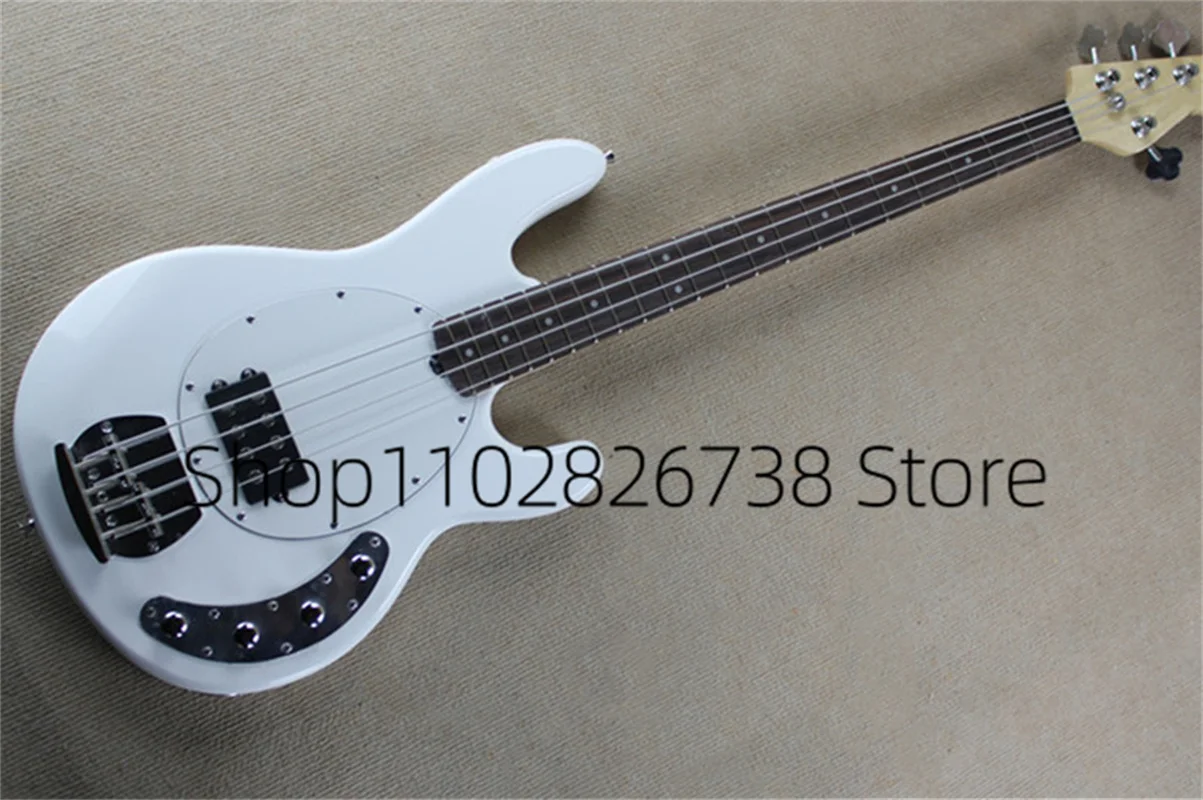 Classic 4 strings electric bass Ray Body Black Guitar Black Maple fingerboard Chrome hardware customized