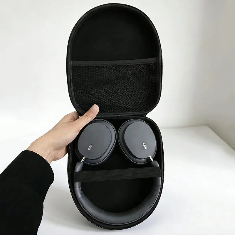 Headphone Storage Case 1Pc Black EVA Hard Shell Shockproof Portable Carrying Bag for Over Ear Headphones Cable USB Accessories