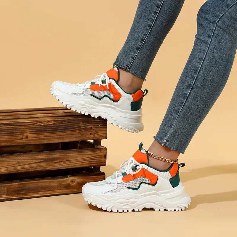 Men's and Women's Korean Version of The Trend Thick Soled Clunky Sneaker Breathable Comfortable Casual Sports Shoes image 3