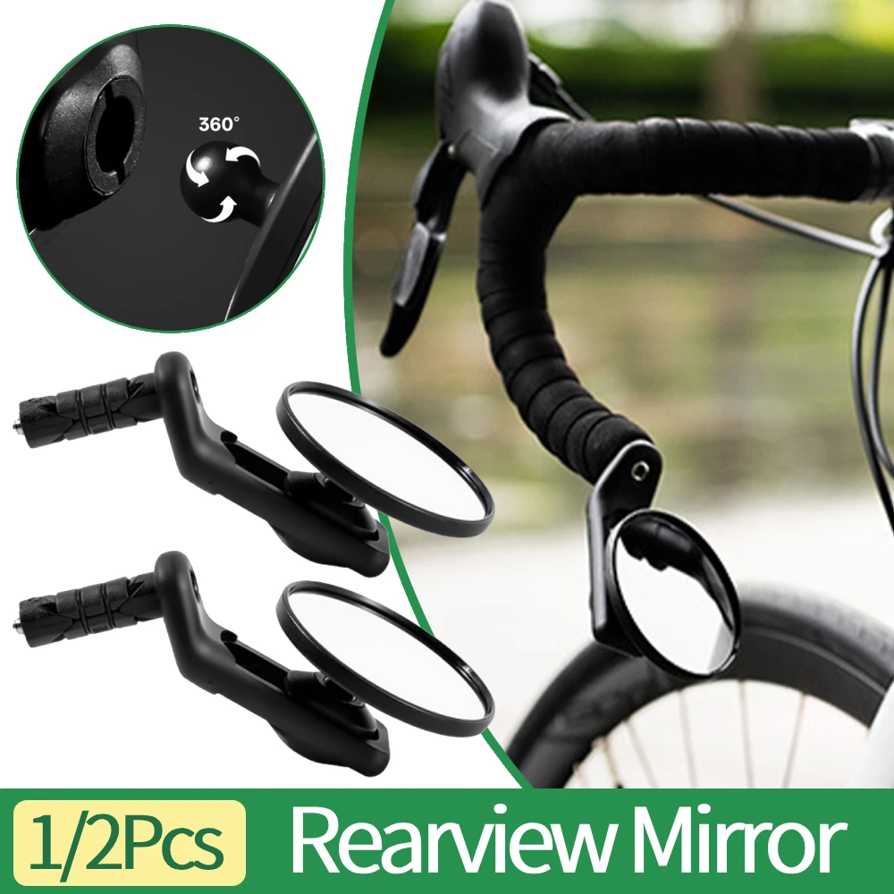 

1/2Pcs 360 Rotation Adjustable Universal Bicycle Mirror Handlebar Rearview Mirror for Bicycle Motorcycle Cycling Accessories