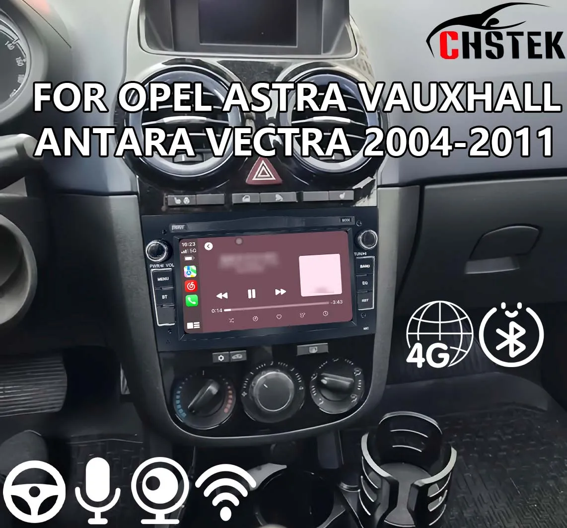 CHSTEK Android System For Opel H J Vectra Antara Vauxhall Astra Meriva Corsa Signum Combo Vivaro 4G GPS WIFI FM Wireless Carplay