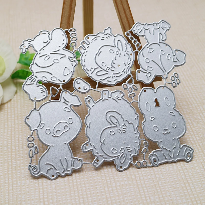 Animal Cutting Dies Dog Sheep Pig Rabbit Craft Die Cut Scrapbook Embossing Education DIY Decorative Paper Cards Dies Cut