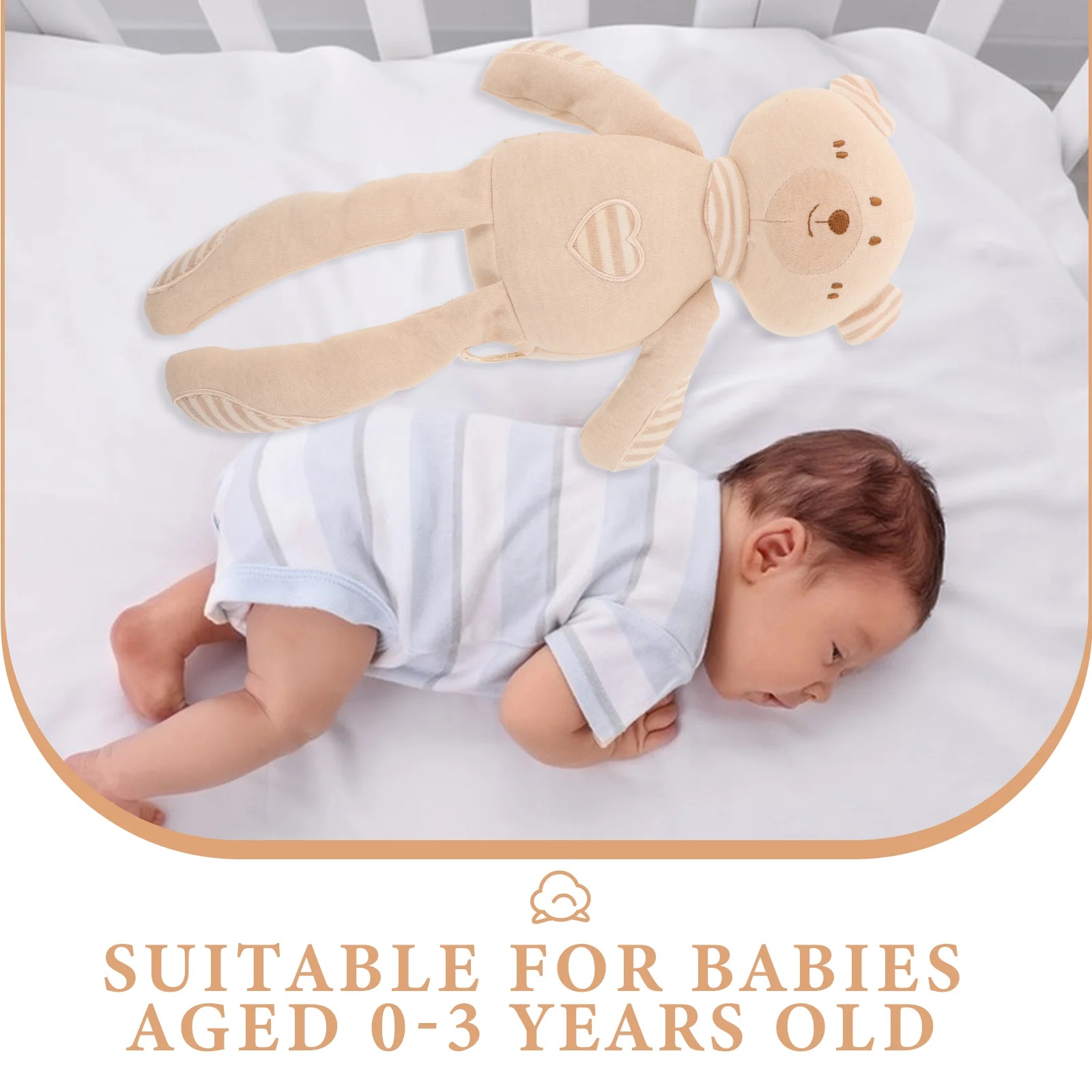 Ours en Peluche Doux pour Bébé, Accessoire Mobile pour Voiture, Jouet en Arc pour Poussette, Barre d'Activité