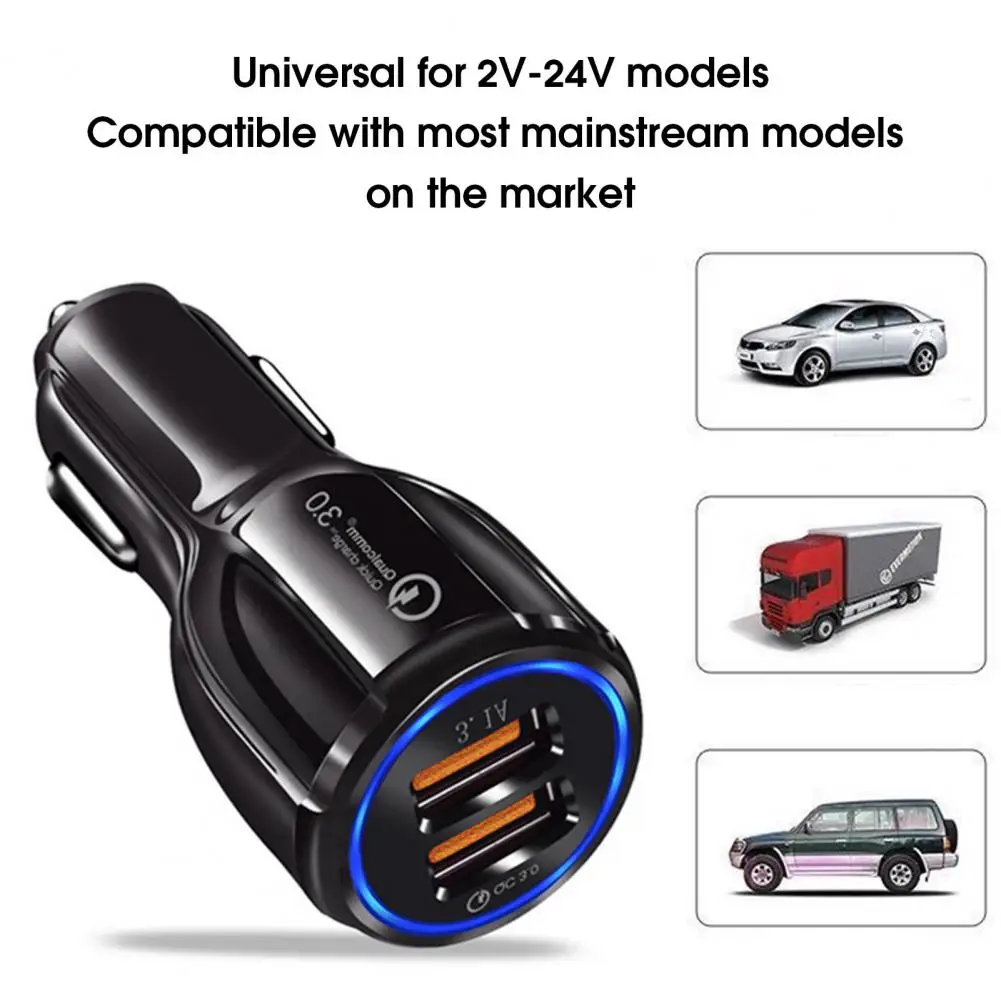 Car Charger Adapter  Practical Voltage Stability Sturdy  QC 3.0 Fast Charge Automotive Charger for Automobile