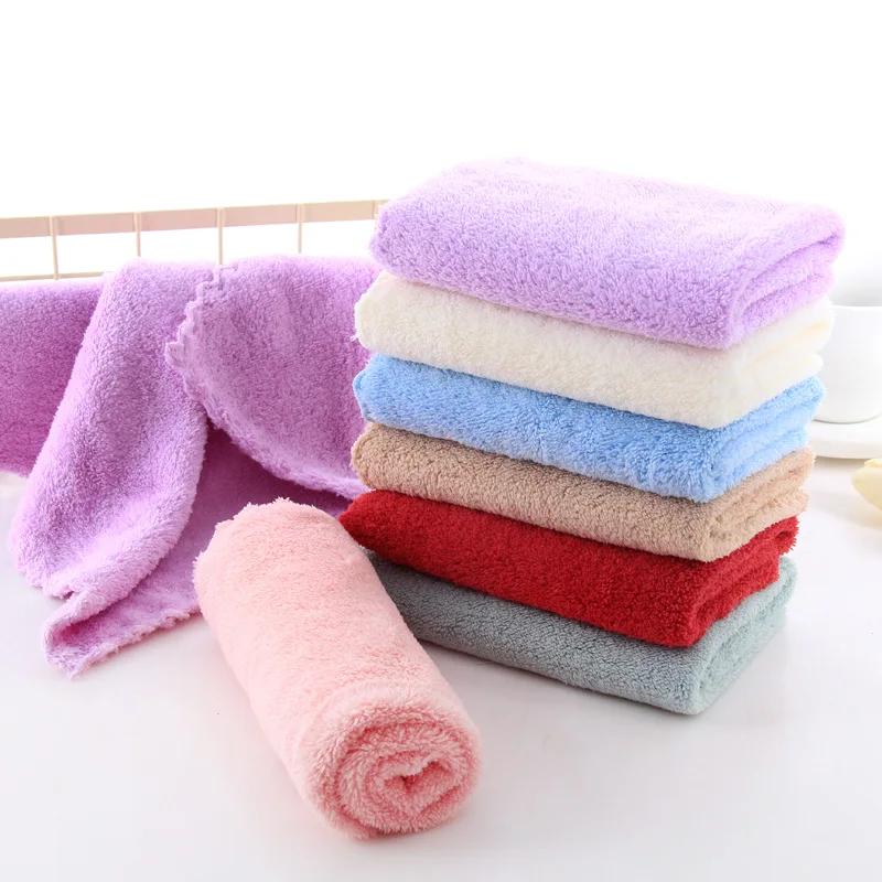 Coral velvet handkerchief soft and absorbent lace kitchen cleaning cloth wipe handkerchief Soft and Thick Towel 30x30cm