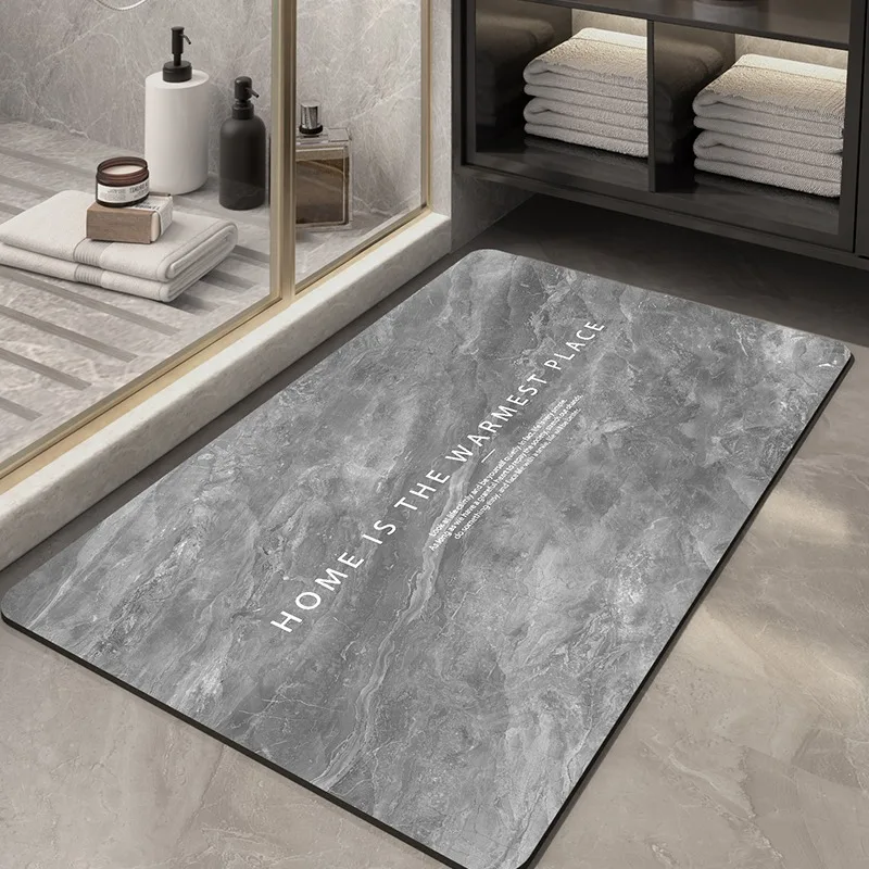 

Bathroom Carpets Non-slip Absorbent Washable Floor Mats Diatom Mud Toilet Door Rug Marble Texture Home Decoration Foot Mat 욕실 카펫