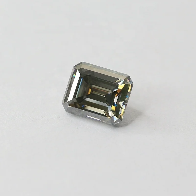 

Paston GRA D Color Grey Emerald Cut Moissanite Diamond 0.5ct to 3CT Diamond Tested Moissanite Loose Stone