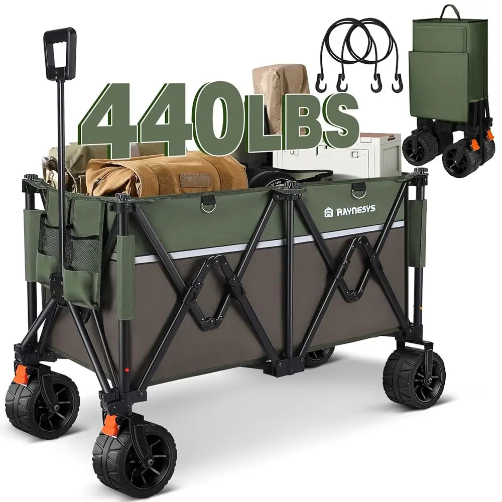 

Тележки Wagons Carts 440 фунтов Складная пляжная тележка с большим колесом для песка, сверхмощная складная тележка 200 л для кемпинга, спорта,