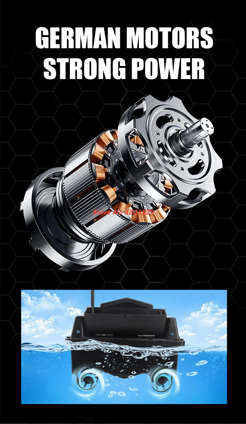 100GPS Positioning Waterproof Remote Control RC Bait Boat 500M 2KG Speed Cruise Big Large Hopper 100points GPS Nesting Boat Toys