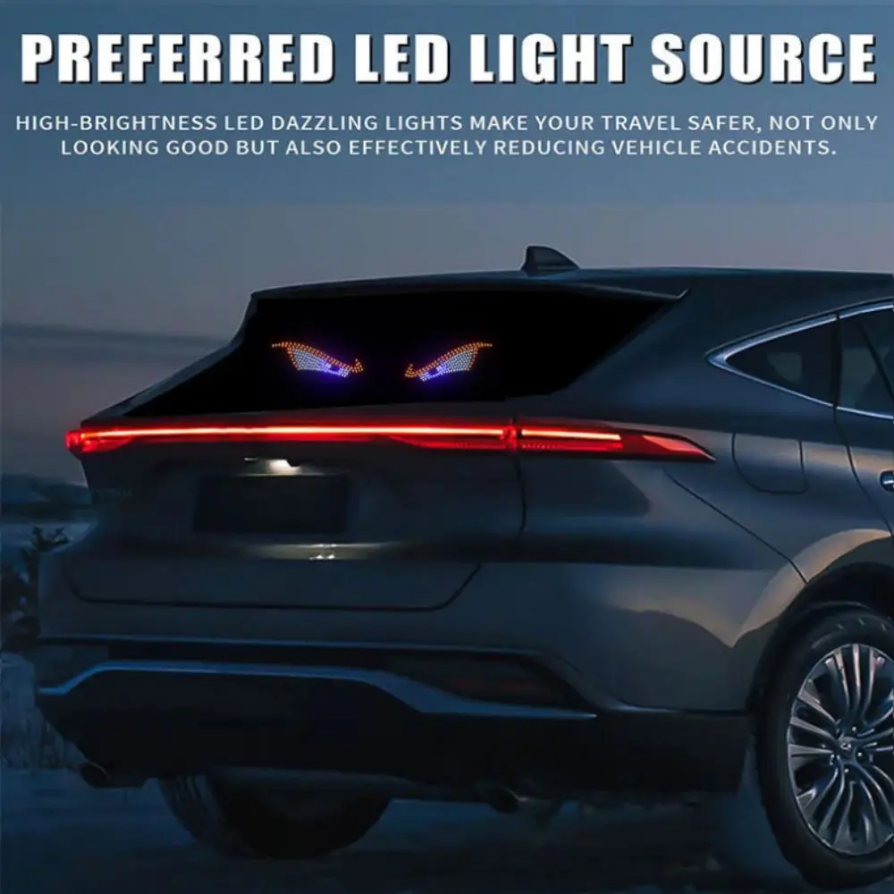 مقاوم للماء USB شيطان العين الخفيفة 5 فولت RGB الديناميكي LED الزجاج الأمامي عرض 11 وضع LED عرض عيون الشيطان ضوء إضاءة السيارة #2