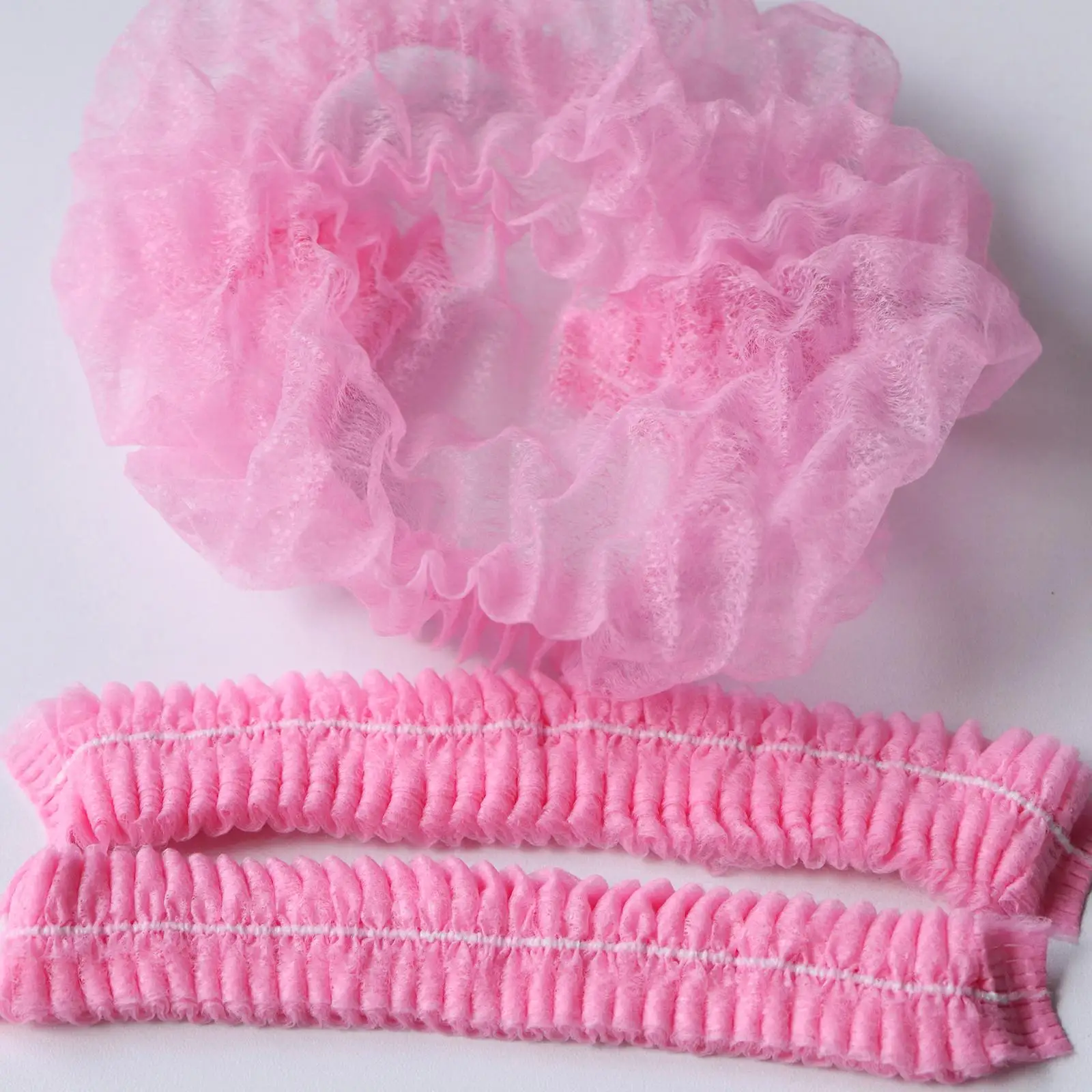 100Pcs Disposable Salon Hair Hat Dust Net Bouffant Cap Non-Woven Head Cover Hat Elastic Cleaning Hat Cap