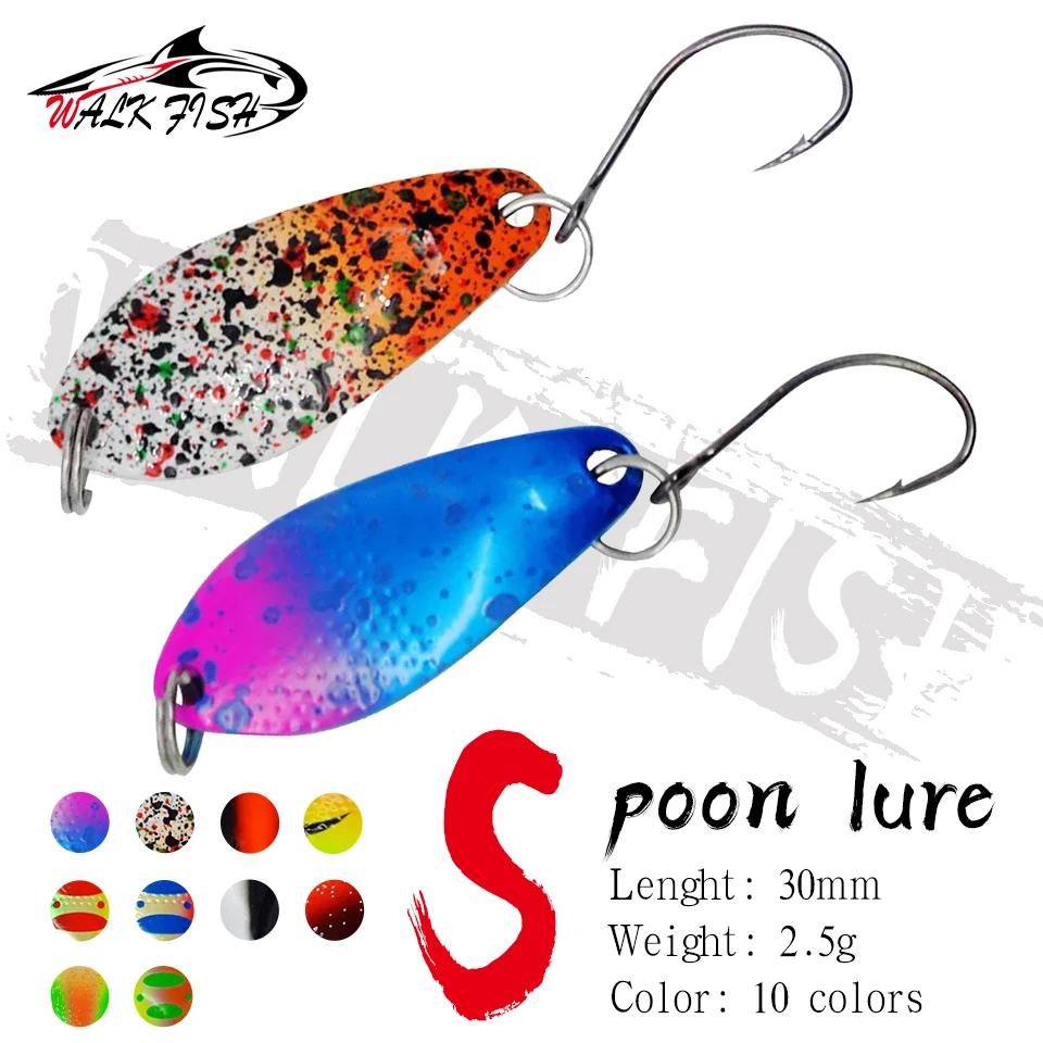 Walk Fish 1Pcs 30mm 2.5g Spinning Fishing Bait Fishing Spoon Trout Lure Fishing Lure Fishing Wobblers Spinner Bait Hard Bait