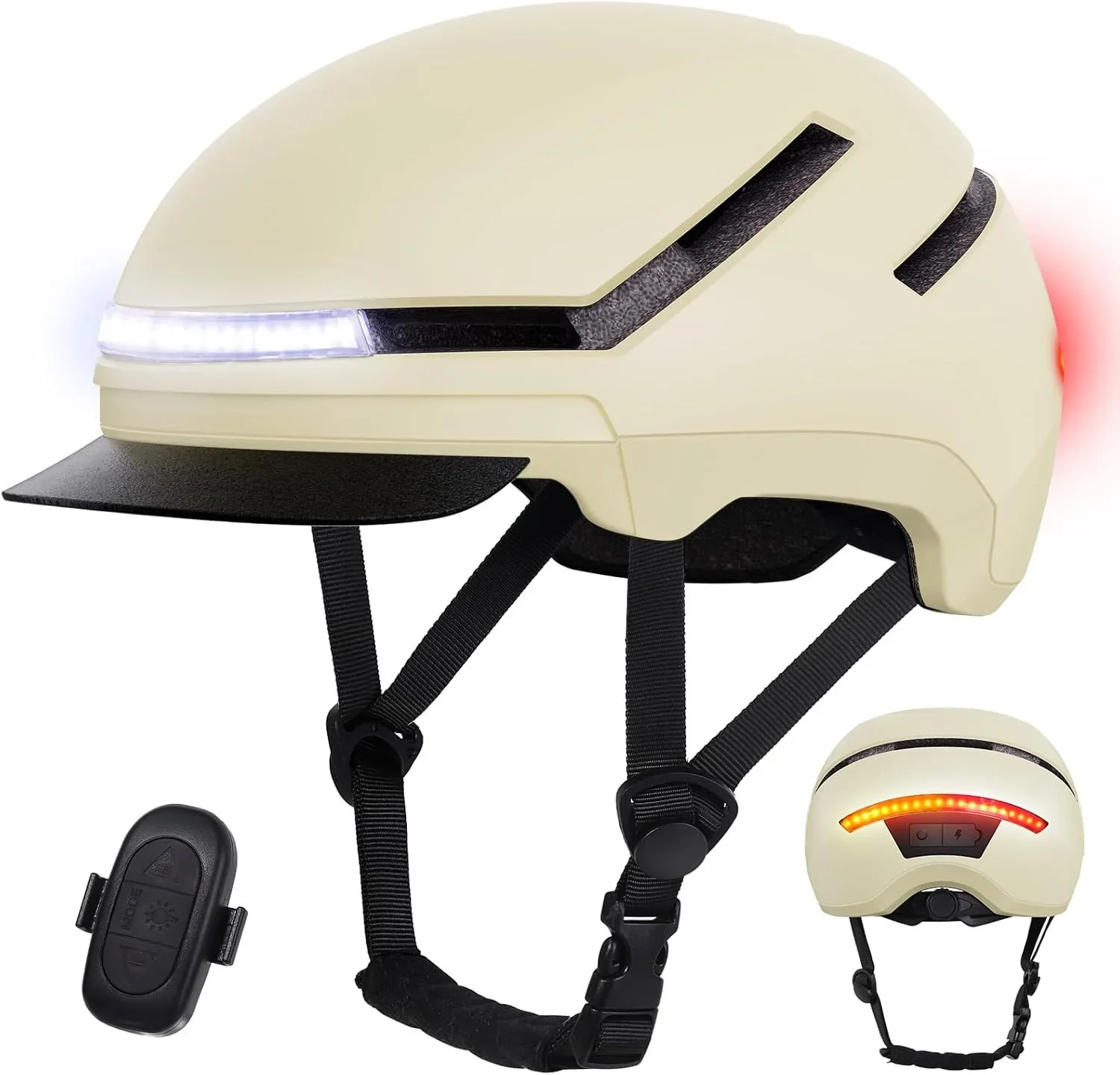 Shinmax fietssporthelm met voor- en achterlichten, voor volwassenen, heren en dames, mountainbikehelmen, stads- en motorhelmen