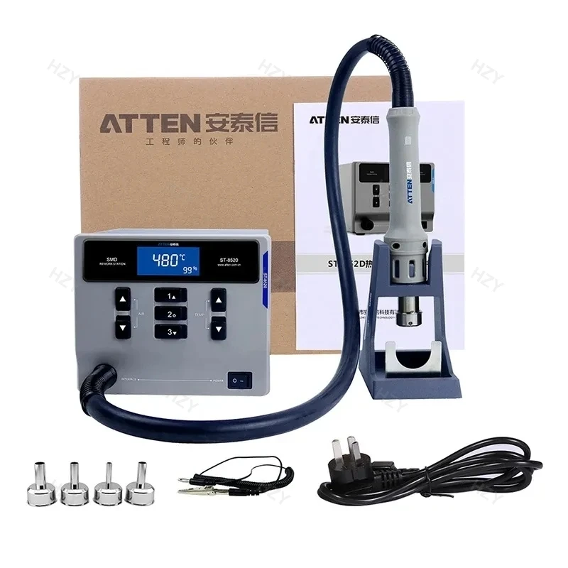 ATTEN ST-862D Lead-free Hot Air Gun Soldering Station Intelligent Digital Display 1000W Rework Station for PCB Chip Repair 1000W