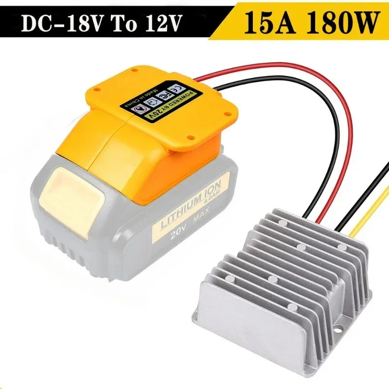 Step Down DC 20V To DC 12V Converter 15A 180W Adapter for Dewalt 20V Li-ion Battery DIY Automatic Buck Boost Converter Regulator