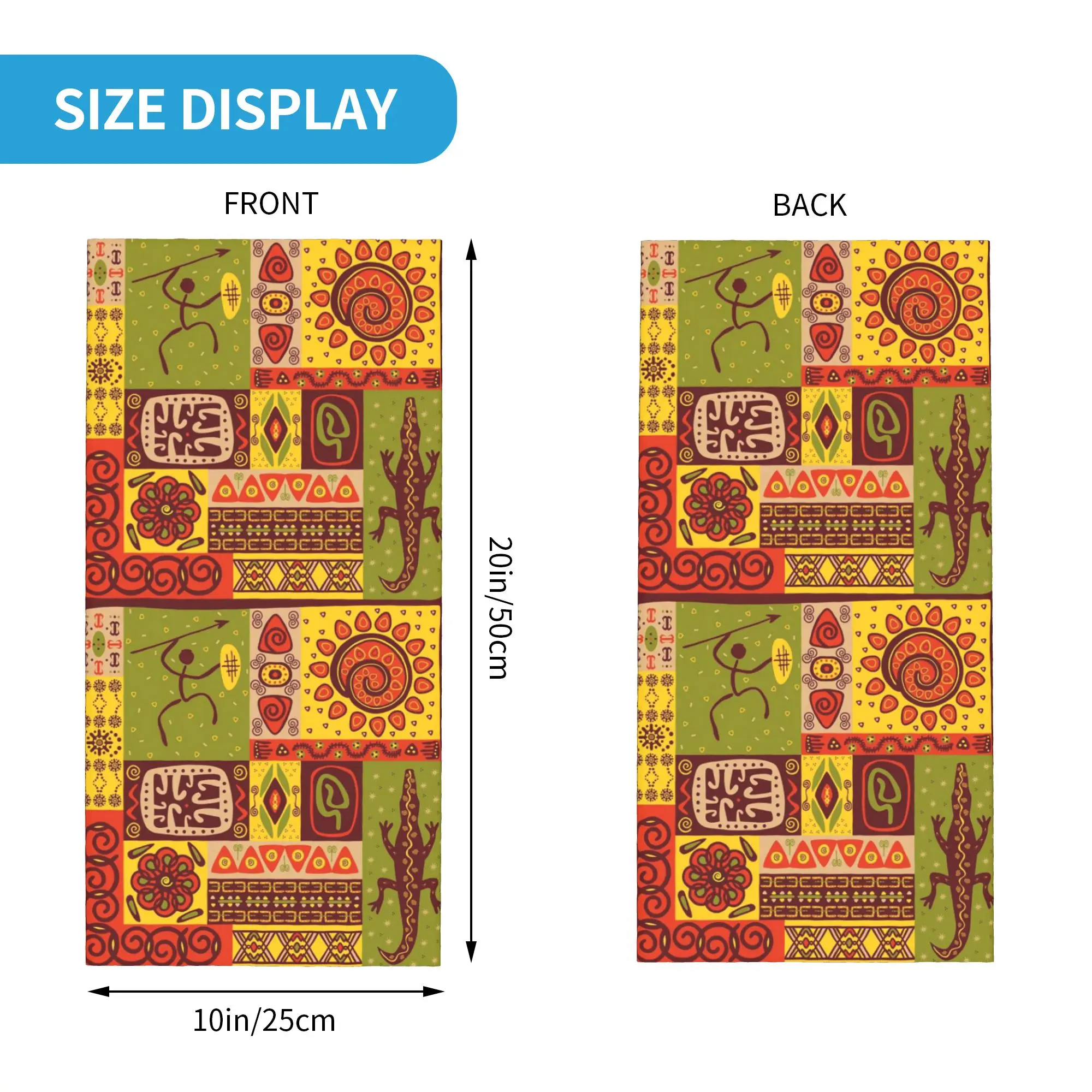 Original Tribal Prints Bandana Neck Gaiter Printed Wrap Scarf Balaclava Hiking Fishing for Men Women Adult All Season