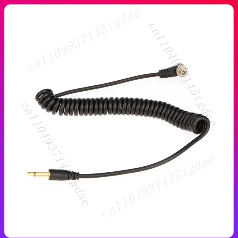 5Pcs 3.5mm Flash Synchronous Cable + Screw Lock Male to Male Flash PC for Canon Camera -