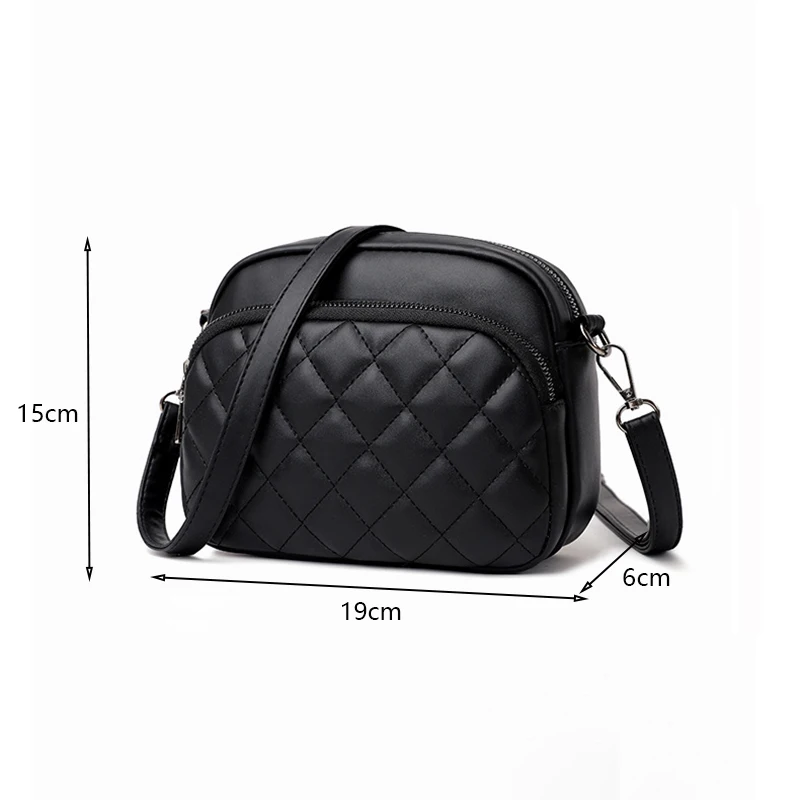 Diamond Lattice Women\'s Shoulder Bag Leather Female Crossbody Bags Luxury Handbags Organizer and Purses Shopping Cell Phone Bag