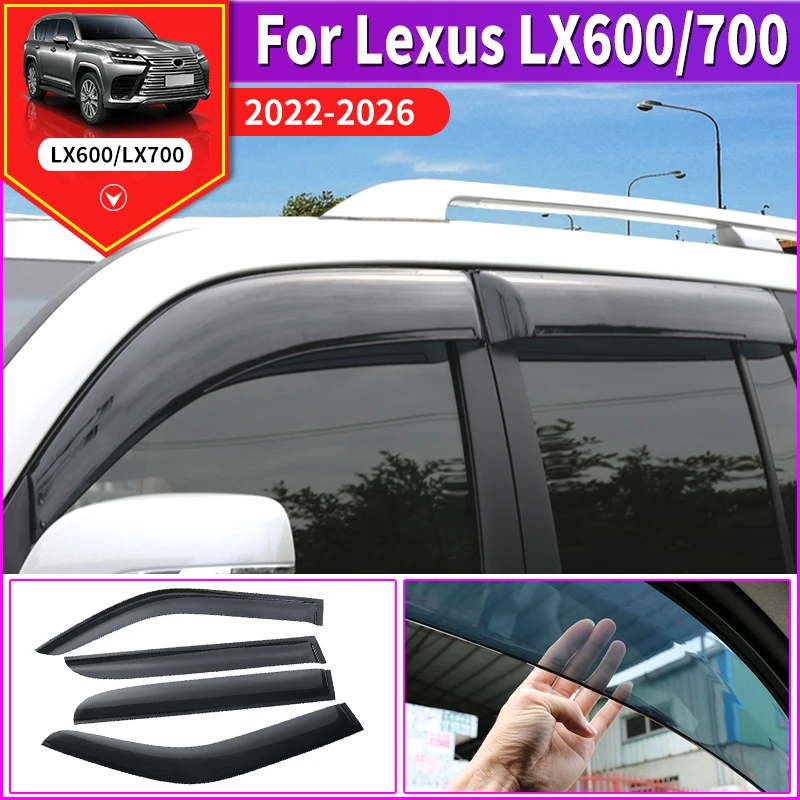 For Toyota Lexus LX600 LX 600 700 2022-2026 Car Window Rain Visor Anti-Rain Ventilation Exterior Upgraded Protection Accessories